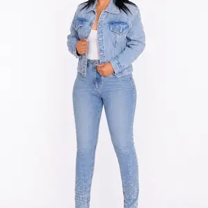 Chaqueta Denim Glam Brillos