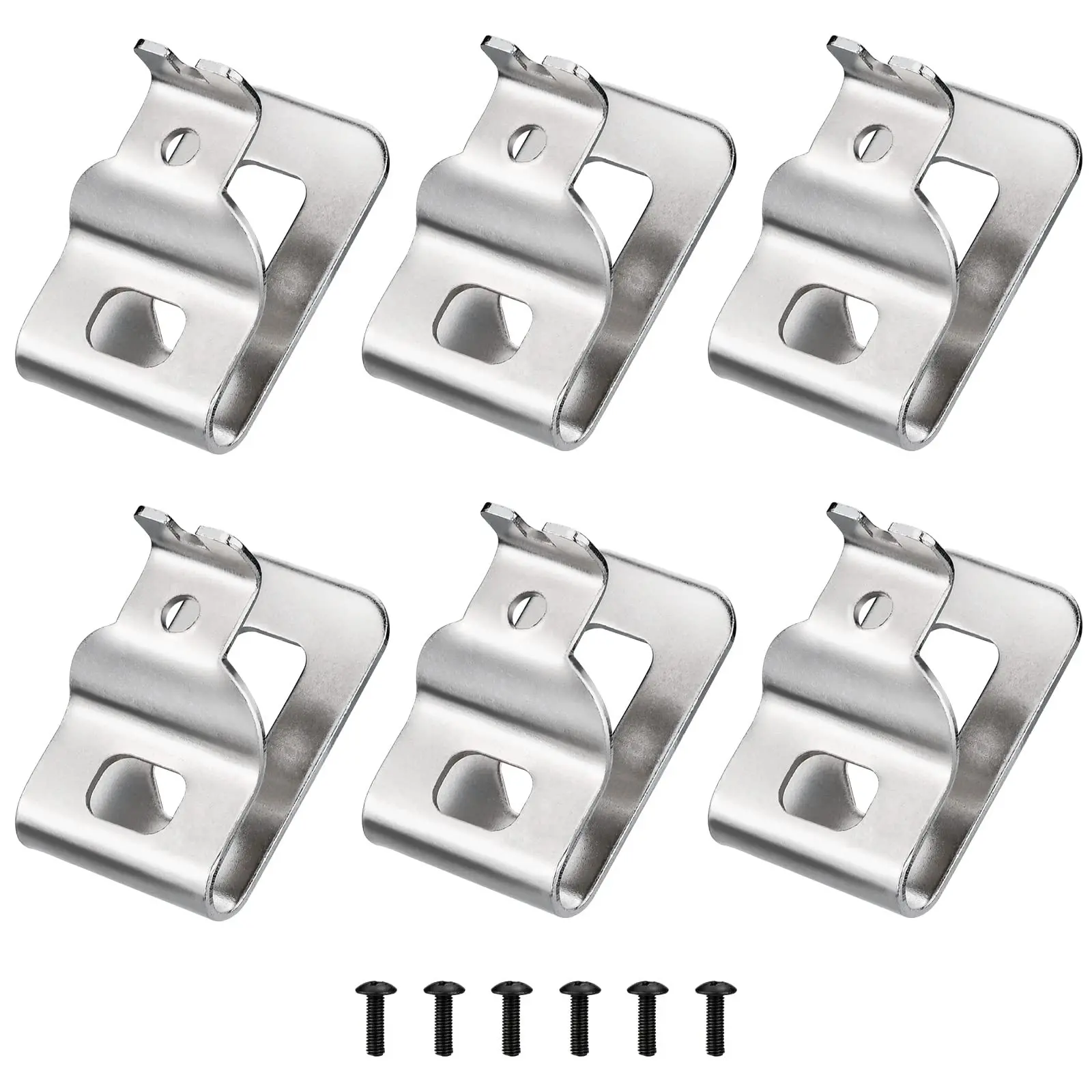 304 Stainless Steel Dewalt Belt Clip Replacement Pack of 6 with Screws, Fits Dewalt 20v Drill Bits Dcn980 Dcn985 L2 Models Mounting Brackets, Genuine Metal Hardware