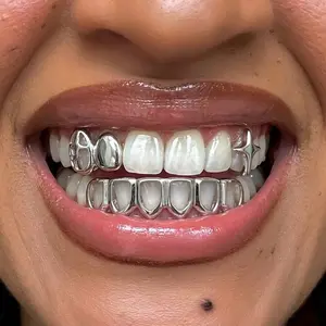 Trendy Hollow Cross Star Dental Jewelry Set, Adjustable Decorative Braces, Hip Hop Rap Stage Party Accessories, Unique Style