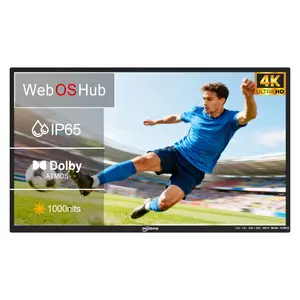 Pyimgus 55" 65" Outdoor TV, 4K Weatherproof Outdoor Smart TV, 1000nits High Brightness Outdoor TVs, IP65 Waterproof TV, Voice Assistant Remote, Compatible with Dolby, Suitable for Partial Sun