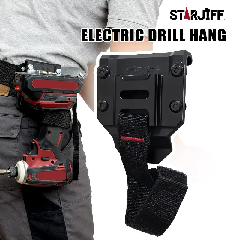 Starjiff Electric Drill Holder Tool Belt Clip with Safety Anti-Fall Rope, Heavy Duty, Quick Release Impact Drill Angle Grinder Universal, Plumber Handyman