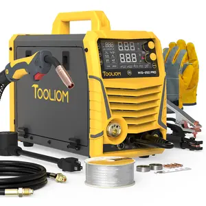 [fathersdaygift] TOOLIOM MIG-250-PRO 250A Aluminum MIG Welder with Pulse | 110V/220V Dual Volts 6-In-1 Multifunctional Welding Machine | Gas/Flux MIG/Lift TIG/Stick/Spool Gun with LCD Digital Display