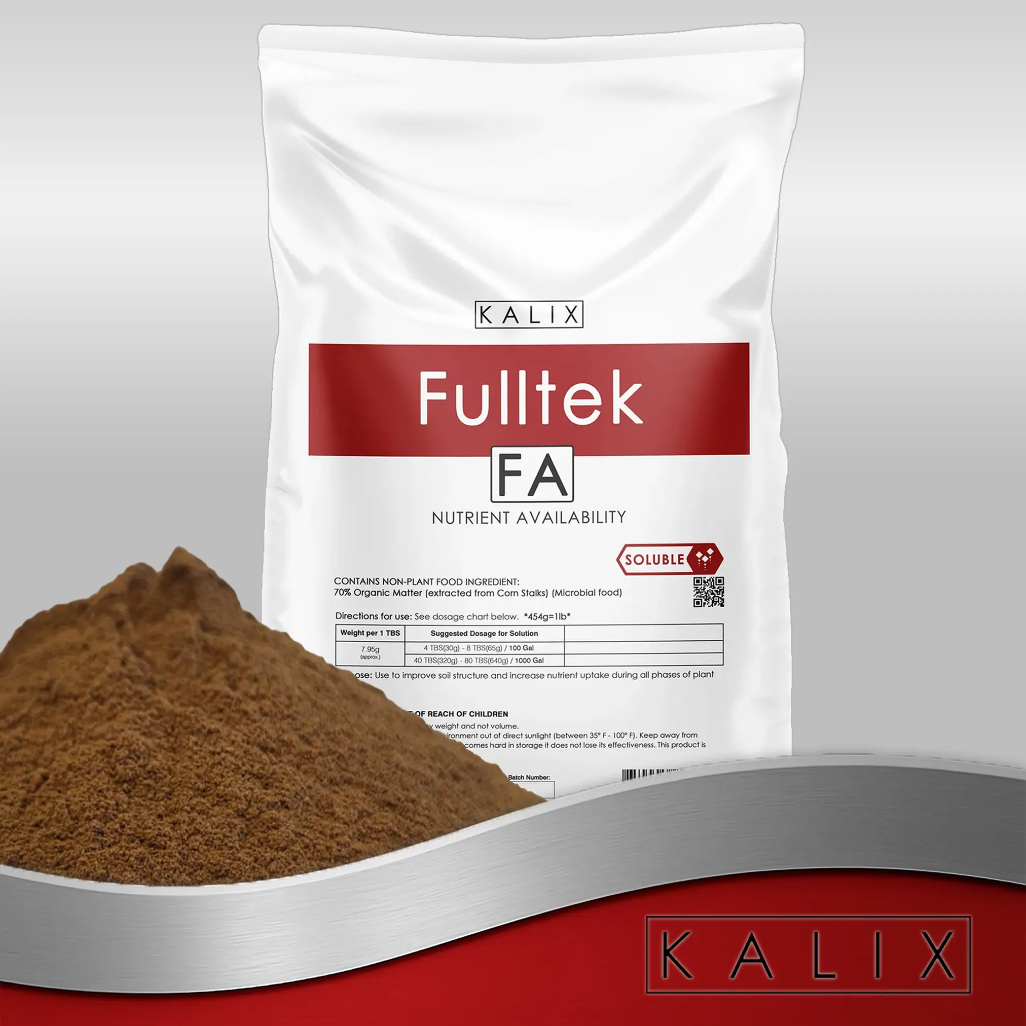 KALIX Fulltek 25 lb Water-Soluble Plant Support Powder Mix - Clean Formula Powder Form, Supports Nutrient Efficiency, Helps Smooth Out Stress, Balances Garden Soil Systems, For Soil/Fertigation Use, No Mystery Reactions, No Sludge, Reduces Additive Need