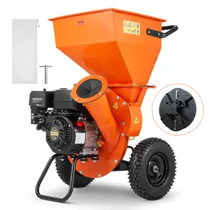 VEVOR Wood Chipper Shredder Mulcher,  7HP Heavy Duty Gas Powered Engine, 3” Max Diameter 212cc 4.1 kW, 4-Stroke 3-in-1 Woodchipper, Fast Chipping Chopping for Forestry, Gardens, EPA Certified