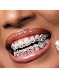 Hip Hop Fashion * Love Full Diamond Zircon * Braces Accessories Heart Shaped Brackets