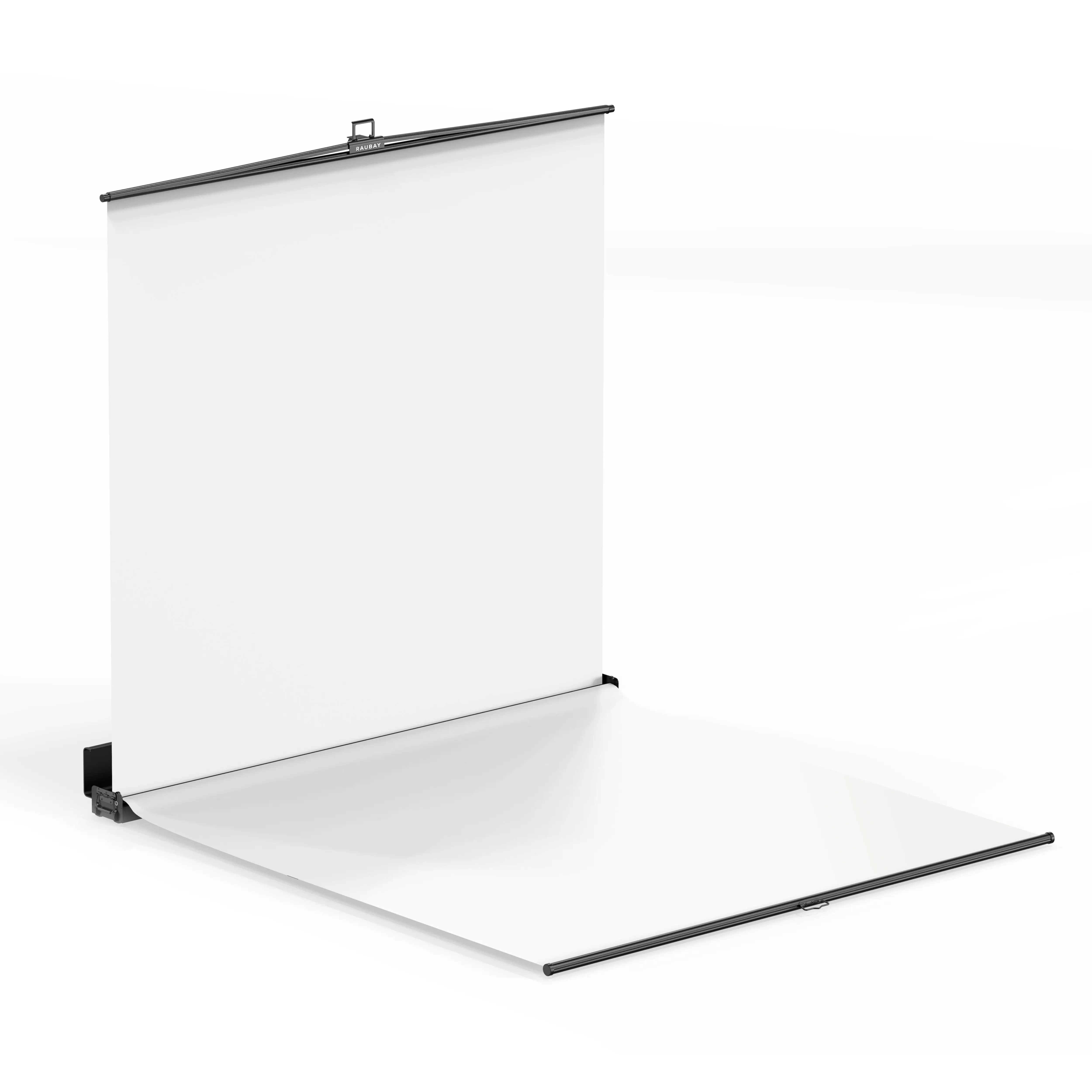 RAUBAY Collapsible White Screen – FloorFlex Backdrop with Floor Extension 7x7x7ft - Professional Portable Retractable Background for Video Conference, Streaming, Photo Studio