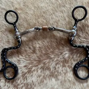 Stylish Short Shank 5” Mouth Dogbone Snaffle Copper Roller Horse Bit