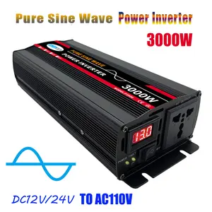 WheelX Pure Sine Wave Car Power Inverter 3000W DC 12V to AC 120V Converter Adapter for Car Battery & Outdoor Use  Emergency