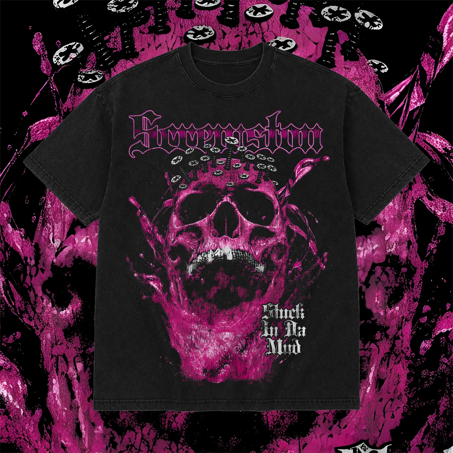 [Texans Revenge] ScrewCup Skull Of HTX Houston Texas Washed T-Shirt For Men, Graphic Vintage Acid Wash Heavy Cotton Tee, Streetwear Oversized Cowboys Texas Mexican Fans, Made In US