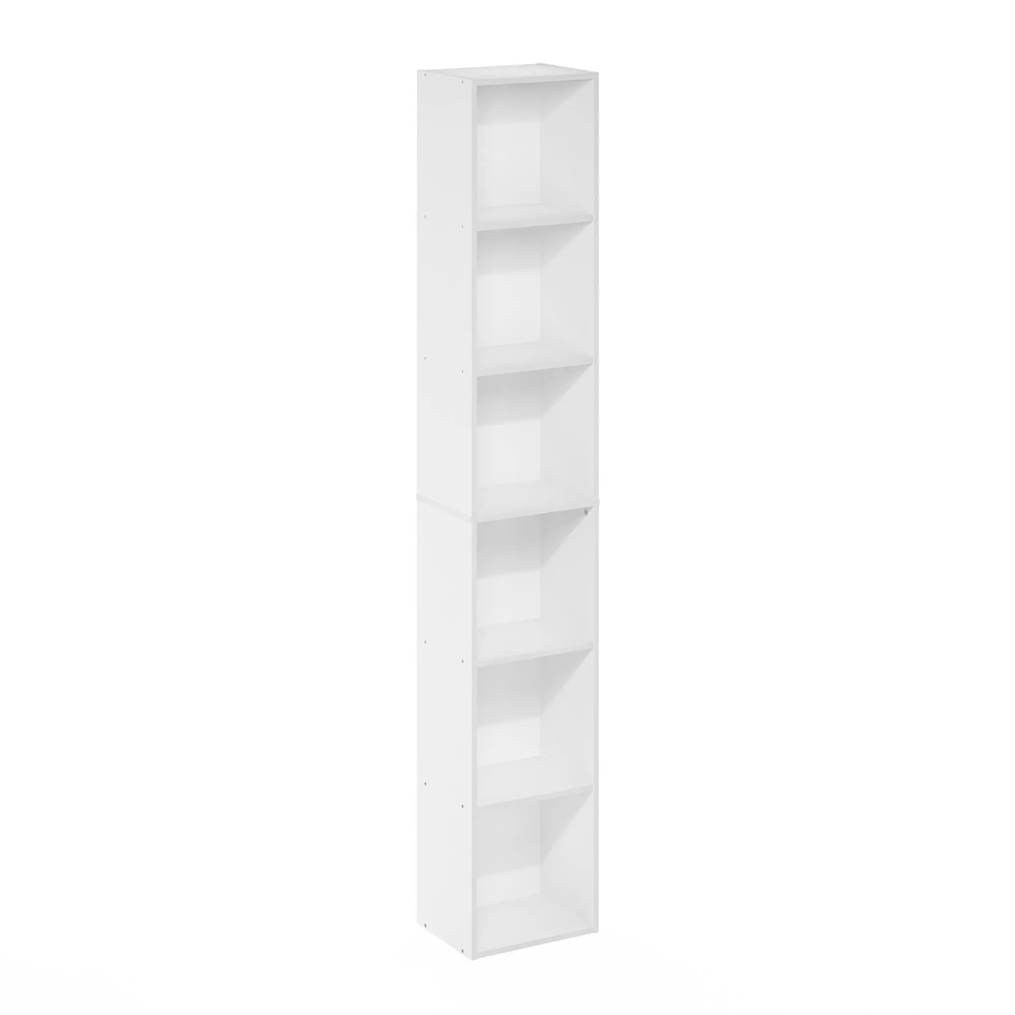 LUDER 6-Tier Freestanding Display Bookshelf, 9.3x12x71in Contemporary Modern Open Shelf, Space-Saving Indoor Storage for Bedroom Decor & Small Room Organization