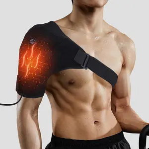 Adjustable Heated Shoulder Support Sleeve, USB Rechargeable Thermal Compression Brace, Unisex Fit for Men and Women, Ideal for Post-Workout Relief and Daily Comfort Healthcare