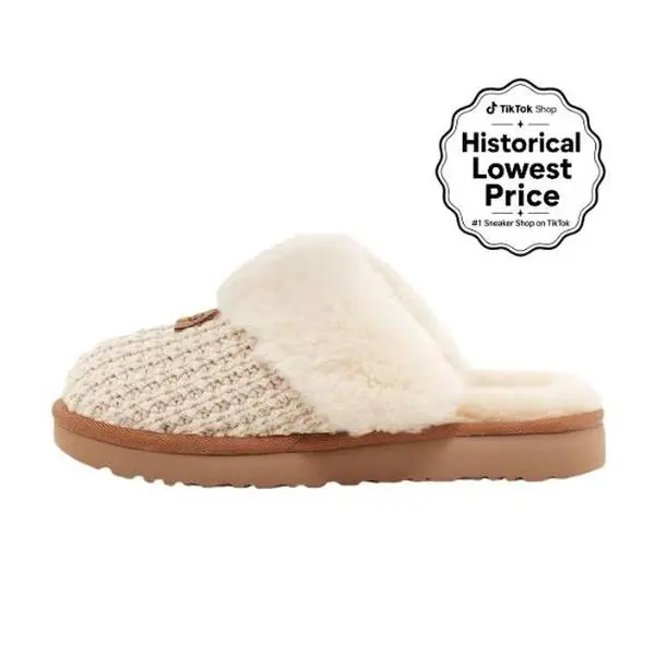 UGG Women's Cozy 'Cream' Slippers, Soft Round-Toe House Shoes with Cloud-Like Comfort for Lounging & Bedroom Wear