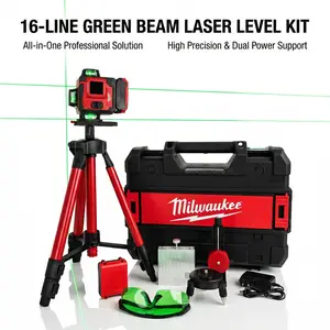 Milwaukee 16-Line Laser Level Kit Professional Precision Construction Tool With Magnetic Base And Long Battery Life Cordless High-Torque Impact Drill Power Lithium Wrench