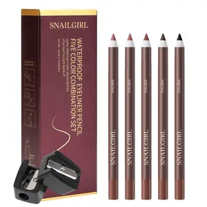 5-Piece Long-Lasting Eyeliner Pencil Kit – Waterproof Smudge-Proof Eye Liners with Creamy Glide Formula, Easy Application for Everyday Makeup, Smokey Eyes and Glam Party Looks.