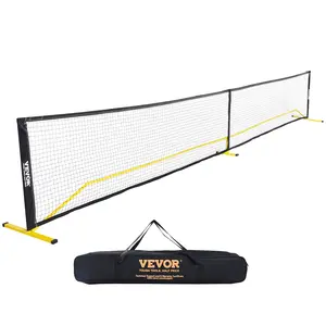 VEVOR Portable Pickleball Net System,  22FT Regulation Size Net, Weather Resistant Steady Metal Frame & Strong PE Net, Outdoor Game Sports Net with Carrying Bag, Easy Setup, Play in Backyard Driveway