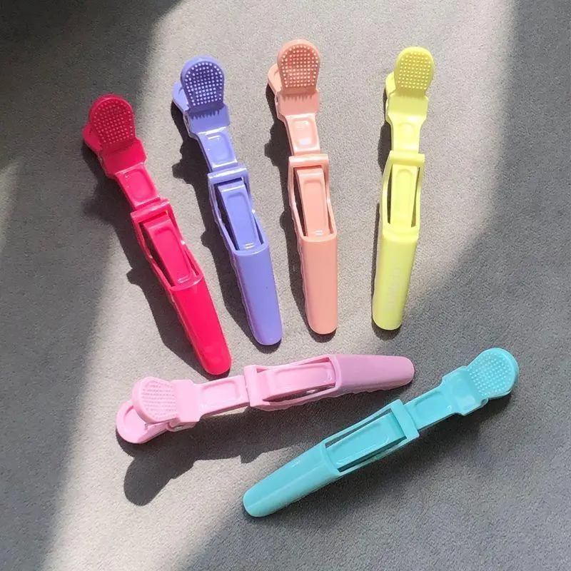 No-Crease Alligator Hair Clips with Silicone Band - Strong Hold, Non-Slip for Salon Styling, Heatless Curls & Face Cleansing, Strong Hold Clips, Overnight Curls, Hair Hacks