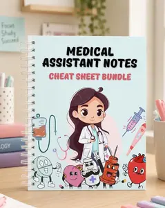 Medical Assistant Study Notes & Cheat Sheet Bundle: Beginner-Friendly Medical Assistant Learning Guide with Quick References, Clinical Skills, Patient Charts, Office Support & Easy Study Tools