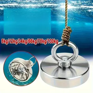 1X180 lbs Magnet Fishing Kit - Large Nd Rare Earth Magnet, Neodymium Magnets, Suitable for River and Magnet Fishing, Multi-purpose, Suitable for Home, Kitchen, Indoor/Outdoor Use, Indoor Outdoor Use | Stainless Steel Construction | Durable Fishing Kit