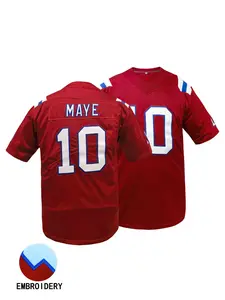 Men's American Football Jersey, Football Uniform, Breathable V Neck Embroidery Design, Loose Fit Short Sleeve Sportswear, Unisex All Seasons