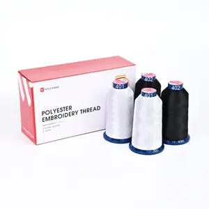 4000m* 4 pack Black and White 108D/2 40wt Richword Polyester Embroidery Thread / Sewing Thread