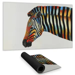 Begin Home Decor C1DM14246Y9GZU 14 x 24 in. Colorful Zebra Wildlife Desk Mat - Vibrant Home Decor Accessory