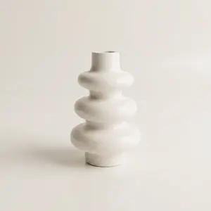 Stacked Bubble 3-Tier Vase, Gypsum White 5" bud vas Boho Ceramic