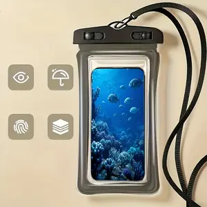 Waterproof Phone Case, Clear Touch-Screen Compatible Dry Pouch, Universal Waterproof Phone Holder for iPhone, Samsung & All Smartphones, with Neck Lanyard