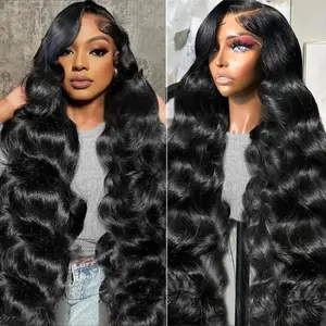200% Density 13x6 Lace Front Wigs Human Hair Pre Plucked With Baby Hair 13x4 Body Wave HD Transparent Lace Front Blended Hair Wigs For Women Brazilian Hair Glueless Lace Front Wig Ear To Ear Long Hairline 10inch-36inch