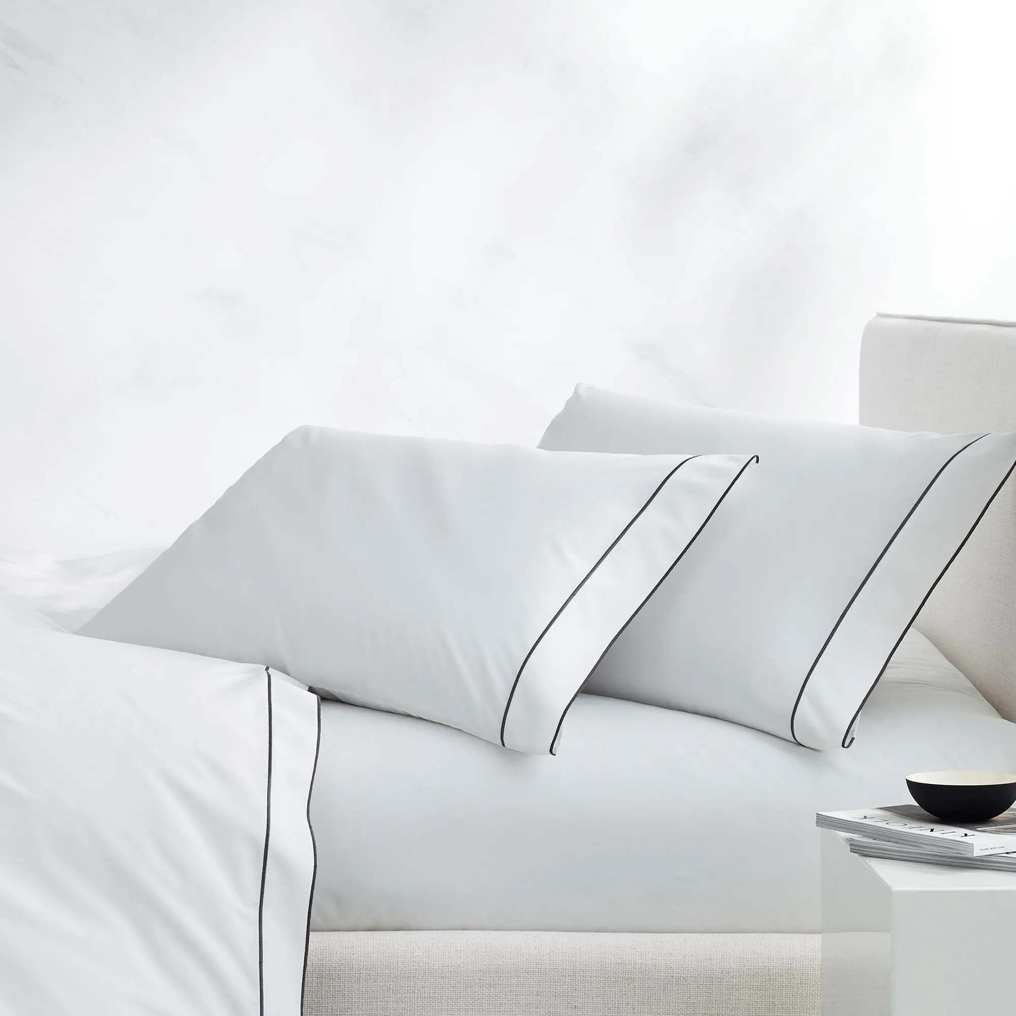 Salerno Embroidered Percale Pillowcase Set of 2
