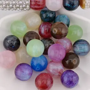 25 Pieces Galaxy Resin Beads Mixed Color 16mm