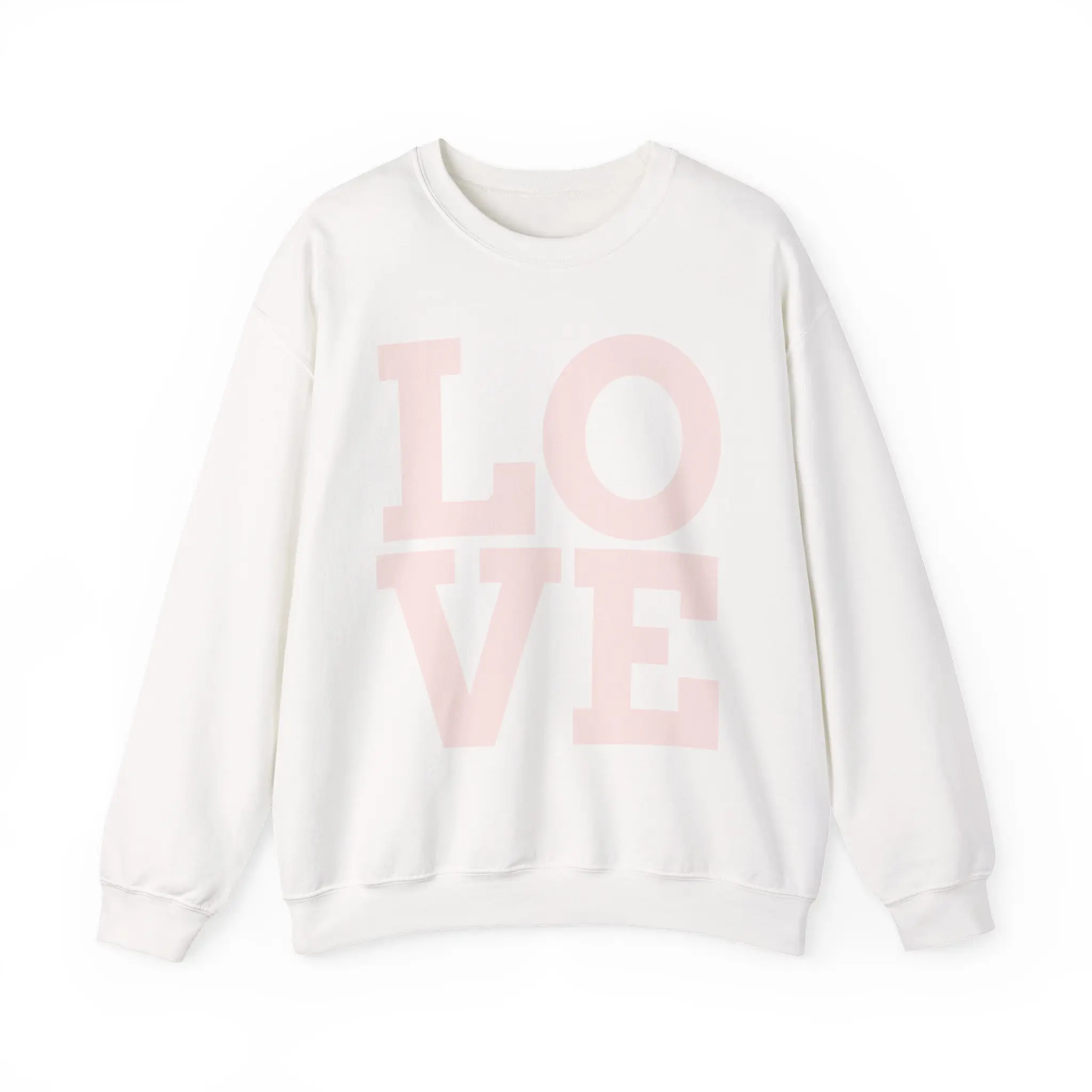 LOVE Block Letters sweatshirt | Minimal Typography | Pastel Pink Love Crewneck