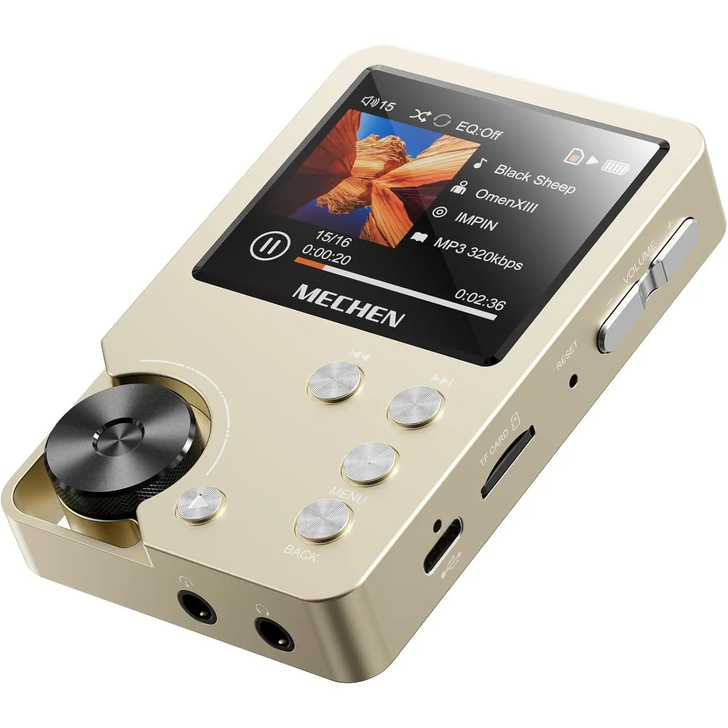 MECHEN M30 HiFi MP3 Player Musical Audio Player LCD Screen, Lossless DSD High Resolution Digital Audio Music Player, High-Res Portable Aluminium Audio Player with 64GB Memory Card