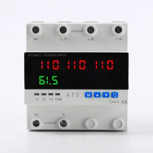 63A 4P Automatic Transfer Switch with LCD Display, 4 Digital Displays for 110v-300v/80-220v Comprehensive Input & Output Real-Time Voltage, Customizable Transfer & Delays for Utility/Generator