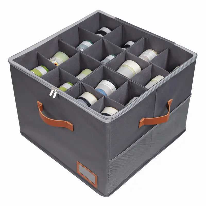 Classic Rectangle Linen Stackable Shoe Storage Box Organizer - Home Supplies with Adjustable Dividers, Cover, Foldable Space-Saver Bin, Quick Shoe Viewing, Maintains Closet Neatness, Fits Ottoman & 16-32 Pairs