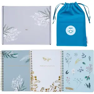Winter Spiral Notebook  Set for Women - 3 Aesthetic Pastel Journals, Keepsake Box & Travel Pouch - Cute Spiral-Bound Stationery Bundle, Holiday Writing Journal Pack, Winter Wonderland Journal Set