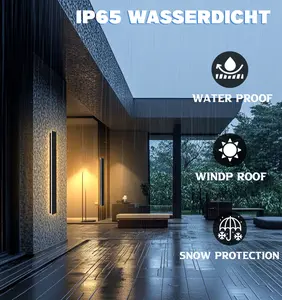 Modern simple outdoor long wall lamp, IP65 waterproof wall lamp, acrylic lamp, suitable for courtyard porch garage garden living room etc.