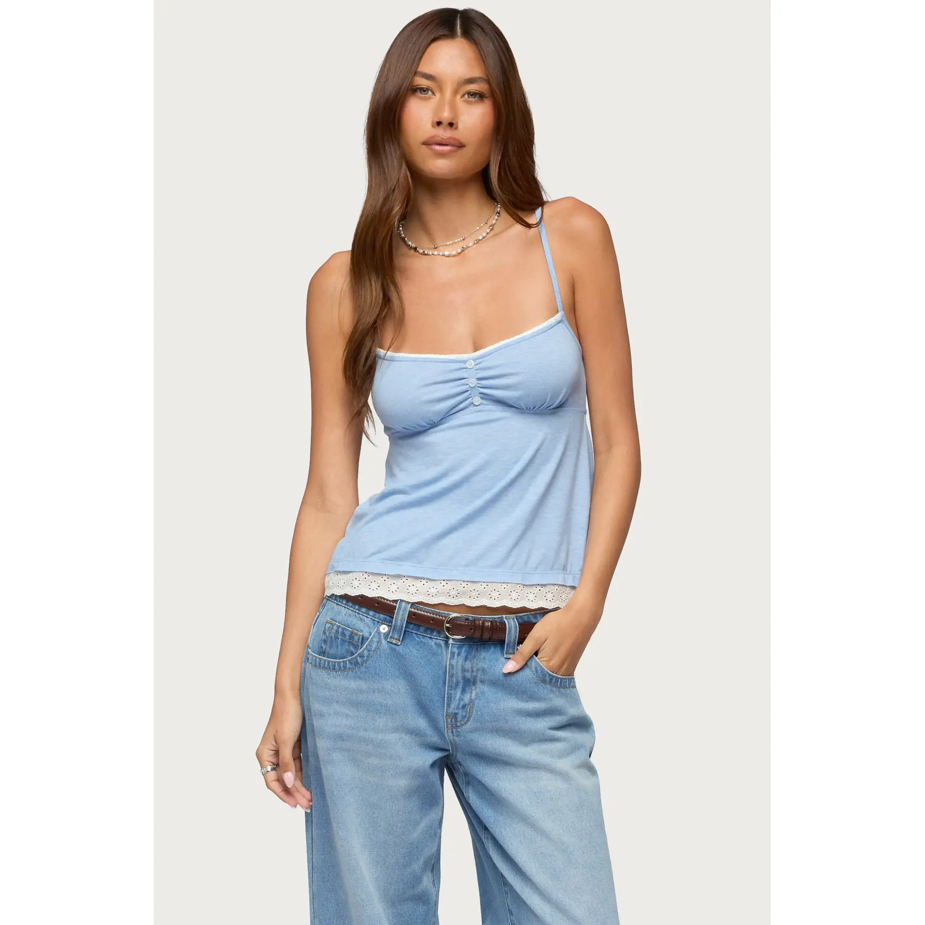 Jorja Lacey Babydoll Henley Top