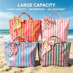 Unisex Large-Capacity Outdoor Sports Shoulder Bag - Waterproof, Sand-Resistant Beach Handbag with Free Random-Color Ribbon