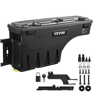 【Summervibes】VEVOR Truck Bed Storage Box,  Lockable Swing Case with Password Padlock, 6.6 Gal/25 L ABS Wheel Well Tool Box, Waterproof and Durable, Compatible with Ford F-150 2015-2021, Drivers Side
