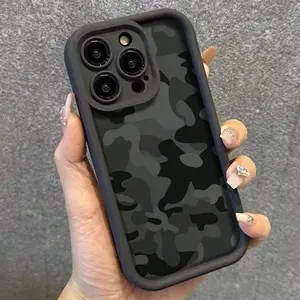 Phone case: Camouflage Square Pattern Frosted Anti-Drop Phone Case, Suitable for iPhone 16/15/14/13/12/11 Pro Max/XS/XR/X/7/8 Plus/SE Series - Perfect Birthday Gift for Girlfriend, Boyfriend, or Friends & Various Holidays
