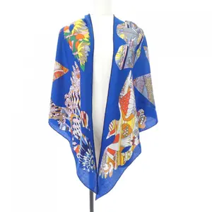 Pre-owned HERMÈS Cashmere Small Leather Goods Hermes Triangle Geant Silk Shawl