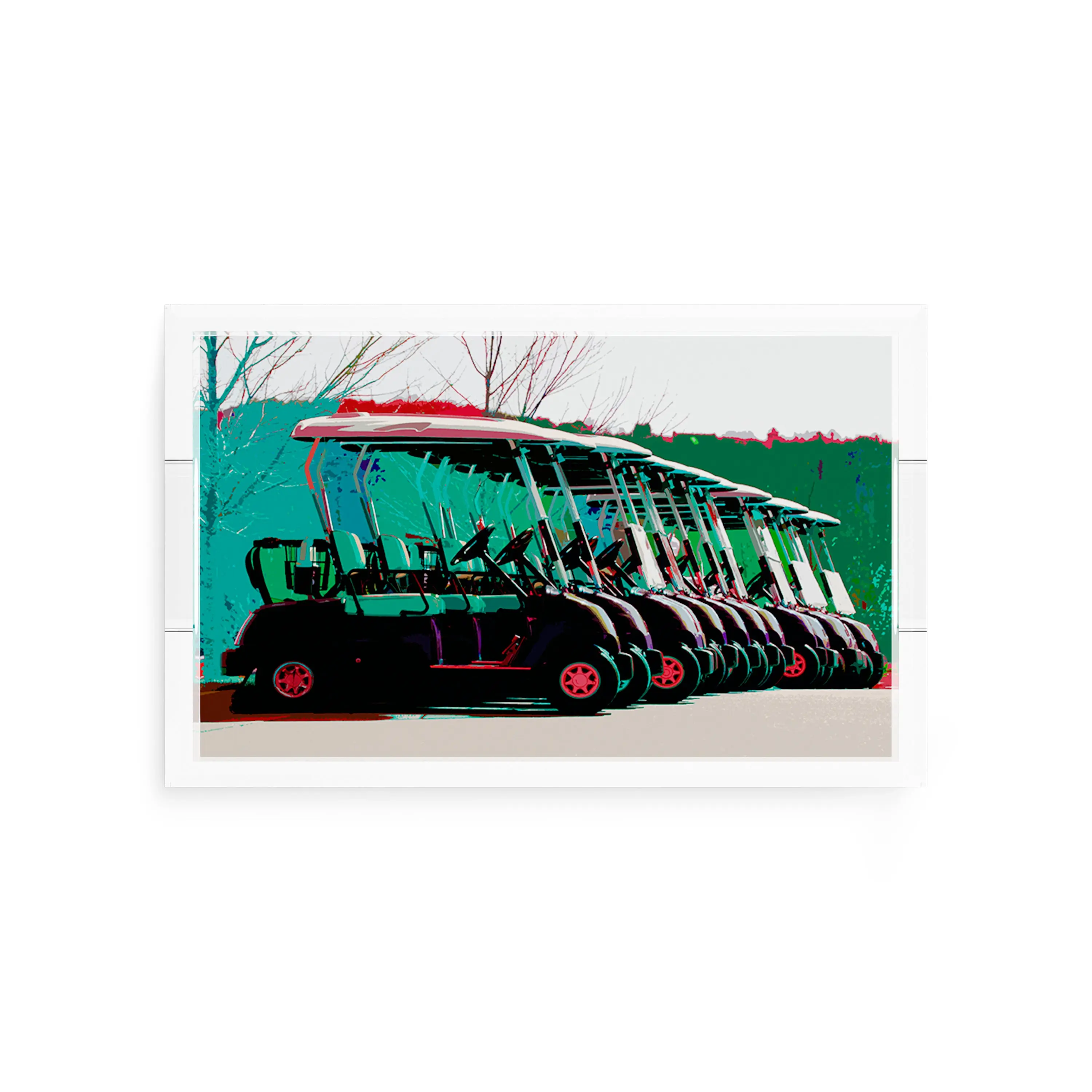 Golf Nine Iron Green Rectangle Decorative Tray