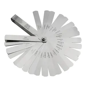 32  Stainless Steel Feeler Gauge for Valves 0.0008-0.04" (0.02-1.00mm) Universal Standard SAE and Metric Offset Valve Thickness Gauge for Spark Plug  Measuring Gap Width or Thickness