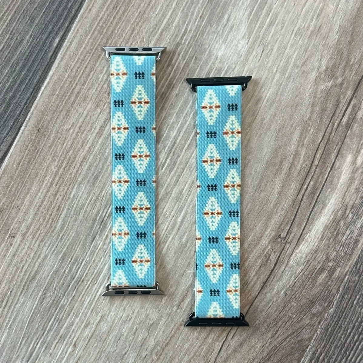 Teal Aztec Handmade Elastic Watch Band for Stylish and Convenient Wear - High-Quality Material, Versatile and Functional