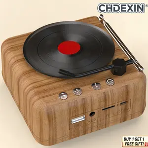 Vintage Record Player Bluetooth Speaker – Retro Vinyl Style Radio Wireless Speaker Creative Mini Turntable Music Player Gift