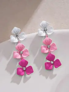 Elegant Spring Floral Earrings, Colorblock Glass Design, Perfect for Daily Wear, Casual Parties, Vacation, Women's Fashion Accessories