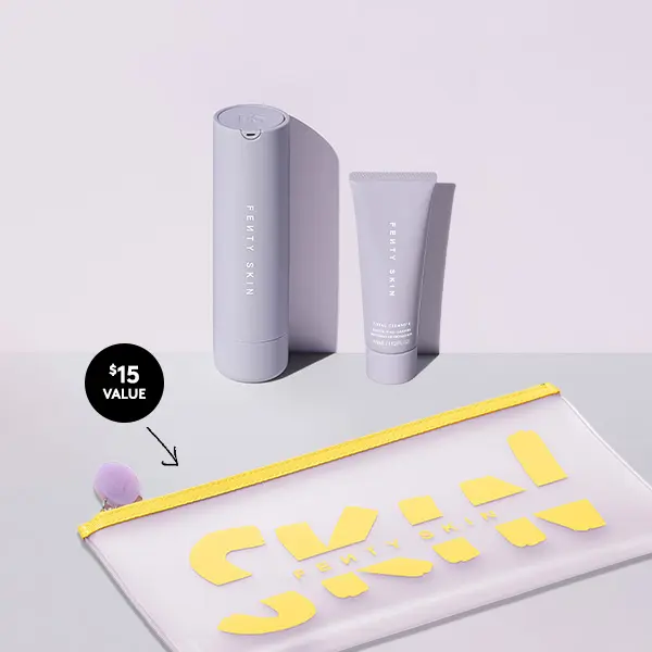 Fenty Skin Daily Essentials Duo: Hydra Vizor Invisible SPF 30 Moisturizer + Mini Total Cleans’r Fenty Skin Daily Essentials Duo: Hydra Vizor Invisible SPF 30 Moisturizer + Mini Total Cleans’r