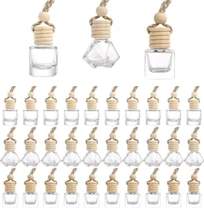 Hanging Car Air Freshener Diffuser, Pcs ml Empty Glass Essential Pendant Bottles, Automotive Oil Aromatherapy Fragrance Perfume jars