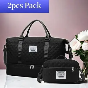 Travel Bag Set, Women's Weekend Bag with Shoulder Strap, Overnight Bag with Shoe Compartment, Yoga Gym Bag with Wet Pocket and Shoe Pocket, Pre and Postpartum Hospital Bag, Business Sports Bag Set