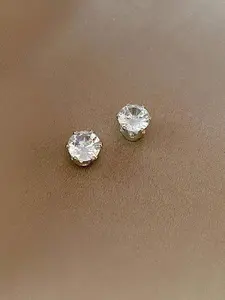 Magnetic Ear Stud Set, No Piercing Required, Simple Style Rhinestone Decor, Unisex Hypoallergenic Magnetic Clip-On Earrings, Hypoallergenic Jewelry
